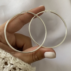 Argollas Acero Blanco 53mm par (cod 19019)