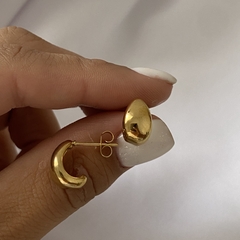Aros acero dorado par (cod 19133)