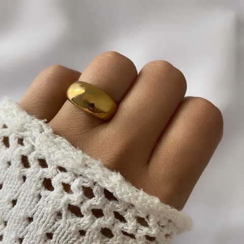 Anillo acero dorado (cod 19162) - comprar online