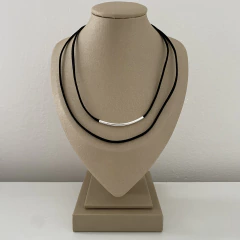 Choker Gamuza Acero Blanco (cod 19251)