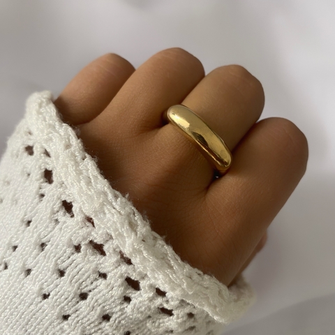 Anillo acero dorado (cod 19411) - comprar online