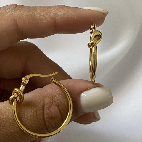 Argollas Acero Dorado 25mm par (cod 19488)