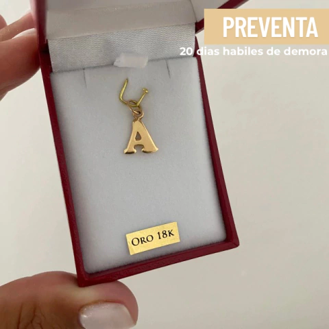Dije Oro 18k letra inicial “a” PREVENTA (cod 18871) - comprar online