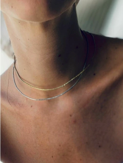CHOKER MOEBIUS DUO- PLATA & BRONCE en internet