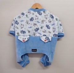 pijama longo moletinho azul