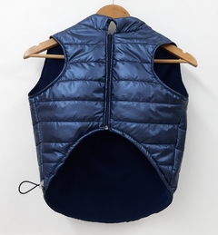 Colete acolchoado azul marinho brilhoso - comprar online