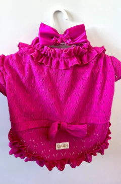 Vestido rendado rosa pink
