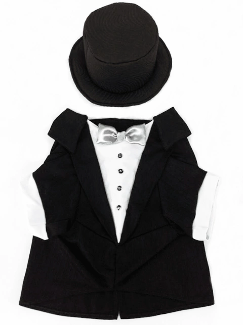 Terno com Cartola Cor Preta para Pets