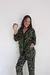 Pijama kimono acebrado fondo verde - tienda online