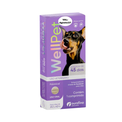 Wellpet Antipulgas E Carrapatos P Caes 20 A 40kg Fluralaner - comprar online
