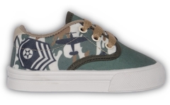 Zapatilla Inglesita De Tela Estampada Rgz Con Cordones