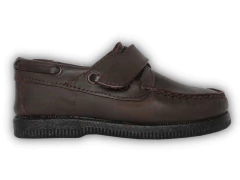 Zapato Náutico Cuero Colegial Rigazio Con Abrojo