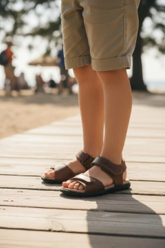 Sandalias Niños Ecocuero Casuales Con Abrojo Vestir Novope