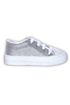 Zapatilla Tela Con Glitter Y Puntera De Goma Rigazio