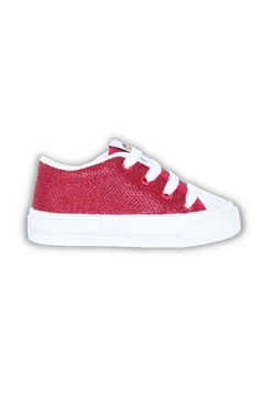 Zapatilla Tela Con Glitter Y Puntera De Goma Rigazio en internet