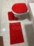 Jogo de Banheiro Macarrão Vermelho