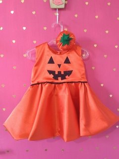 Vestido Abóbora + Faixa de Cabelo