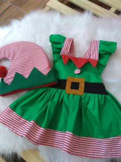 Vestido Duende de Natal com Gorro - comprar online