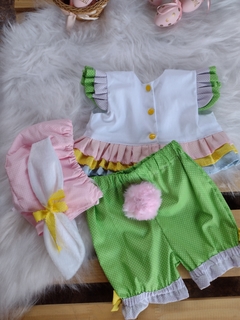 Conjunto Páscoa Candy + Touca de Orelhinhas - LaLa & TomTom