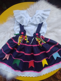 Salopete Junino Azul & Pink