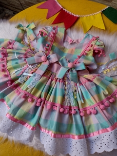 Vestido Junino Xadrez Candy - LaLa & TomTom