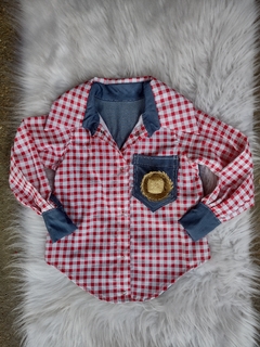 Camisa Junina Xadrez Vermelha - comprar online