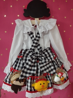 Blusa + Salopete Xadrez Junino com Bichinhos - LaLa & TomTom