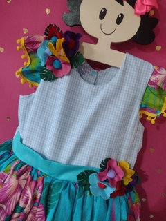 Vestido Menina Flor Azul na internet