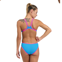 ENTERIZA NATACIÓN ARENA ONE BIGLOGO MUJER MAXLIFE ECO TURQUOISE FLUO PINK (890) en internet