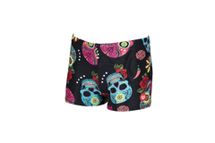 BOXER NATACIÓN ARENA JUNIOR CRAZY SKULLS CARNIVAL MAXLIFE BLACK MULTI (500) - SOLO NATACIÓN