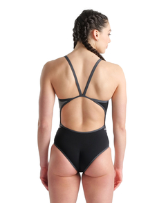 MALLA ENTERIZA NATACIÓN ARENA MUJER ICONS SUPER FLY MAXLIFE BLACK ASPHALT ARDESIA (555) - comprar online