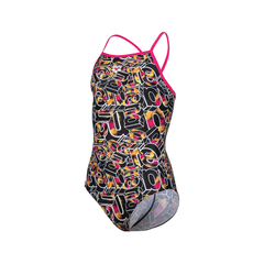 ENTERIZA ARENA JUNIOR LOGOMIX LIGHTDROP MAXFIT ECO FREAK ROSE BLACK MULTI (950) - tienda online