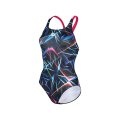 ENTERIZA ARENA ALLOVER FLASHLINES MUJER MAXLIFE ECO BLACK MULTI FREAK ROSE (550) - tienda online