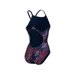 MALLA ENTERIZA NATACIÓN ARENA KIKKO PRO MUJER MAXLIFE ECO NAVY TEAM RED WHITE BLUE (417)