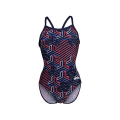 MALLA ENTERIZA NATACIÓN ARENA KIKKO PRO MUJER MAXLIFE ECO NAVY TEAM RED WHITE BLUE (417) - comprar online