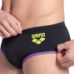 SLIP NATACIÓN ARENA ONE BIGLOGO HOMBRE MAXLIFE ECO BLACK PURPLE (593) - tienda online