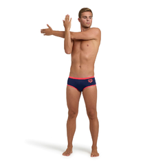 SLIP NATACIÓN ARENA ONE BIGLOGO HOMBRE MAXLIFE ECO NAVY FLUO RED (791) - comprar online