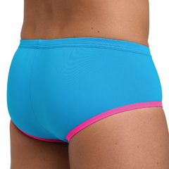 SLIP NATACIÓN ARENA ONE BIGLOGO HOMBRE MAXLIFE ECO TURQUOISE FLUO PINK (890)