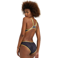 MALLA ENTERIZA NATACIÓN ARENA TECH ONE 50TH MUJER MAXLIFE ECO BLACK MULTI GOLD (503) - comprar online