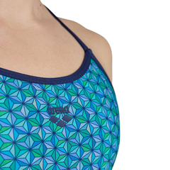 ENTERIZA ARENA STARFISH LANE BACK MUJER MAXLIFE ECO NAVY TURQUOISE MULTI (708) - SOLO NATACIÓN