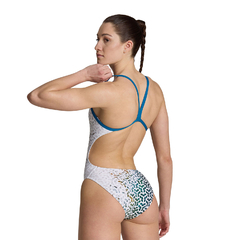 ENTERIZA ARENA PLANET WATER CHALLENGE MUJER MAXLIFE ECO BLUE COSMO WHITE MULTI (610) - comprar online