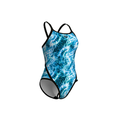 ENTERIZA ARENA PACIFIC SUPERFLY MUJER MAXLIFE ECO BLACK BLUE MULTI (580) - SOLO NATACIÓN