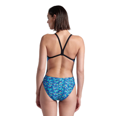 ENTERIZA ARENA POOLTILES CHALLENGE MUJER MAXLIFE ECO BLACK BLUE MULTI (480) - comprar online