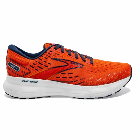 ZAPATILLAS BROOKS RUNNING HOMBRE GLYCERIN 20 CUSHION NEUTRAL ORANGE TITAN FLAME (843)