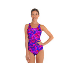 ENTERIZA HERACLES ESTAMPADA MUJER WATER SWIRL 1542-331 ROSA AZUL