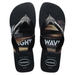 OJOTAS HAVAIANAS SURF HOMBRE ORIGINALES PRETO PRETO BRANCO