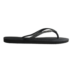 HAVAIANAS MUJER SLIM GLITTER NEGRO GRIS METALICO (2191) - SOLO NATACIÓN