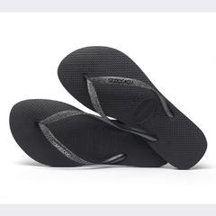 HAVAIANAS MUJER SLIM GLITTER NEGRO GRIS METALICO (2191) - comprar online