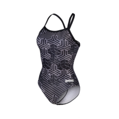 MALLA ENTERIZA NATACIÓN ARENA KIKKO PRO MUJER MAXLIFE ECO BLACK BLACK MULTI (550) - SOLO NATACIÓN