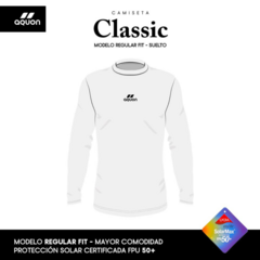 REMERA DE PROTECCIÓN UV AQUON CLASSIC MANGA CORTA HOMBRE AZUL - SOLO NATACIÓN